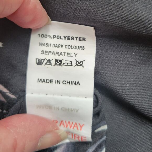 Missguided Black Floral Zip Up Duster Jacket Women's 2 Party Resort Vacation - Picture 10 of 11